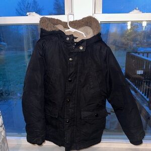 Old Navy Black Boys Jacket with Brown Lining